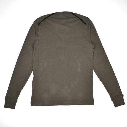 Tom Ford - Olive Rib Knit Henley Shirt
