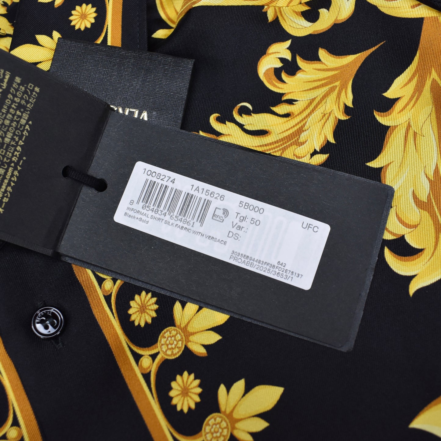 Versace - Black / Gold 100% Silk Baroque Print Shirt