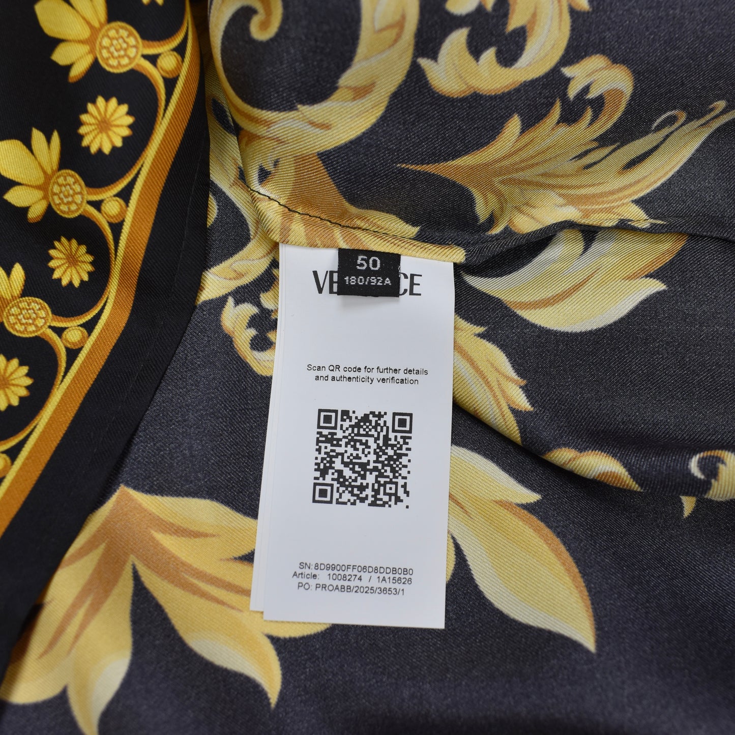Versace - Black / Gold 100% Silk Baroque Print Shirt