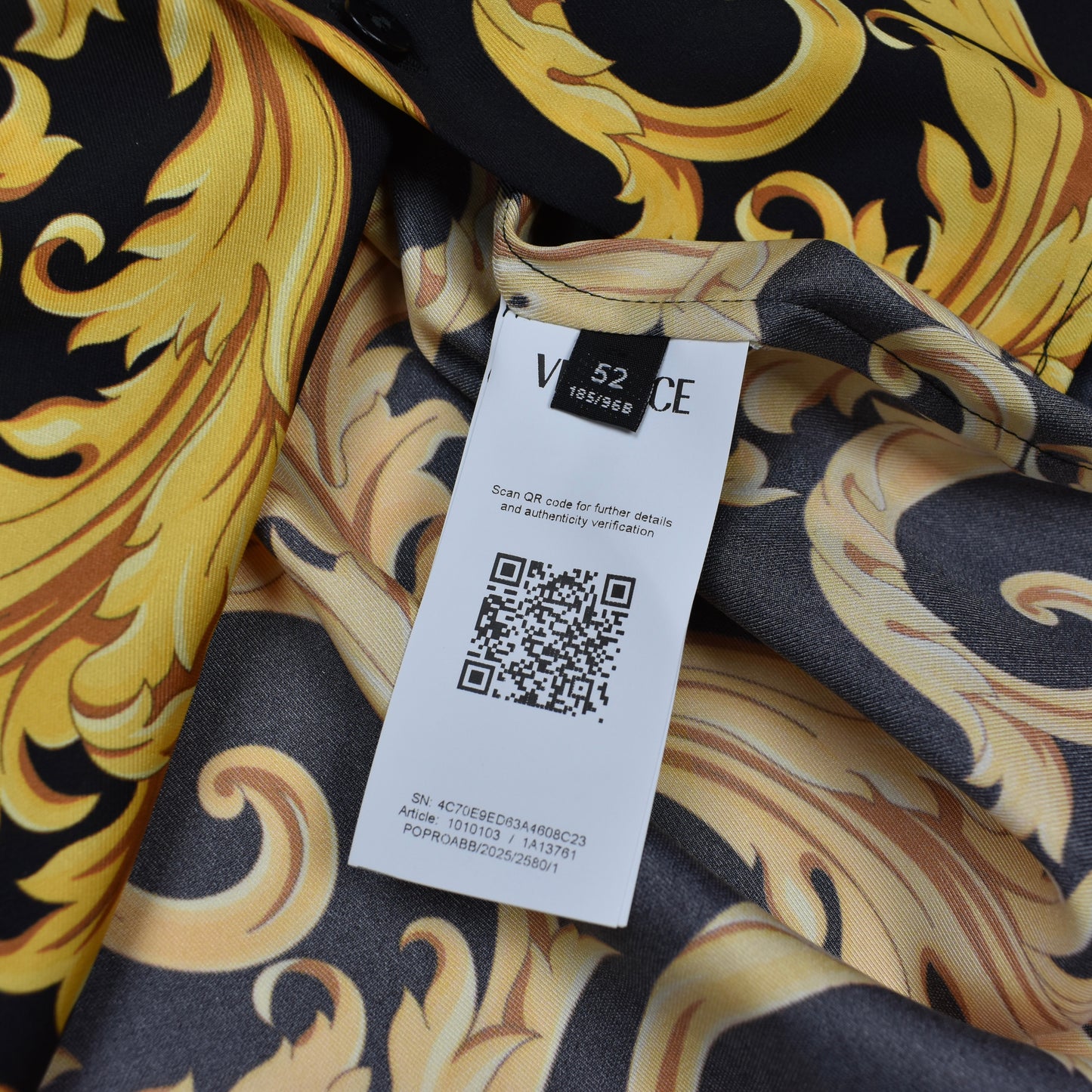 Versace - Black / Gold Baroque Leaf Twill Shirt