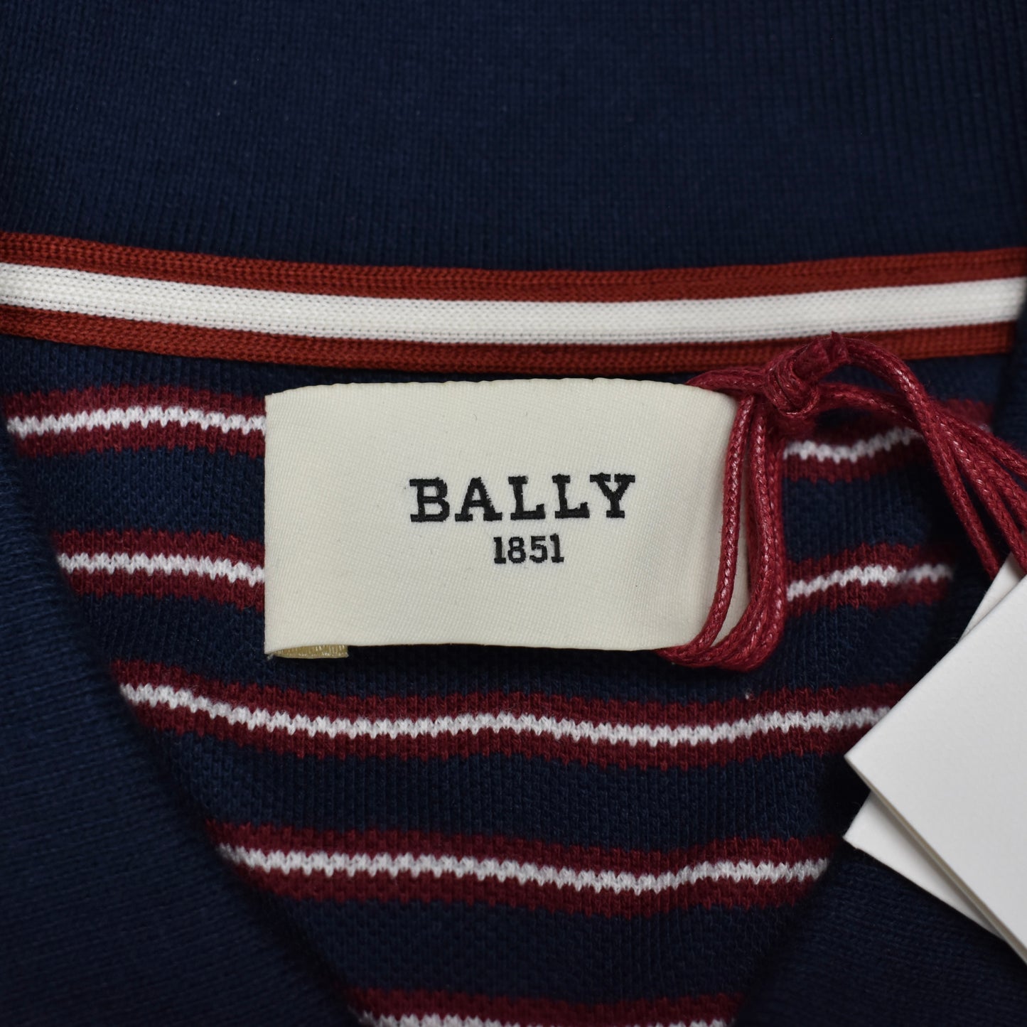 Bally - Navy Logo Stripe Polo Shirt