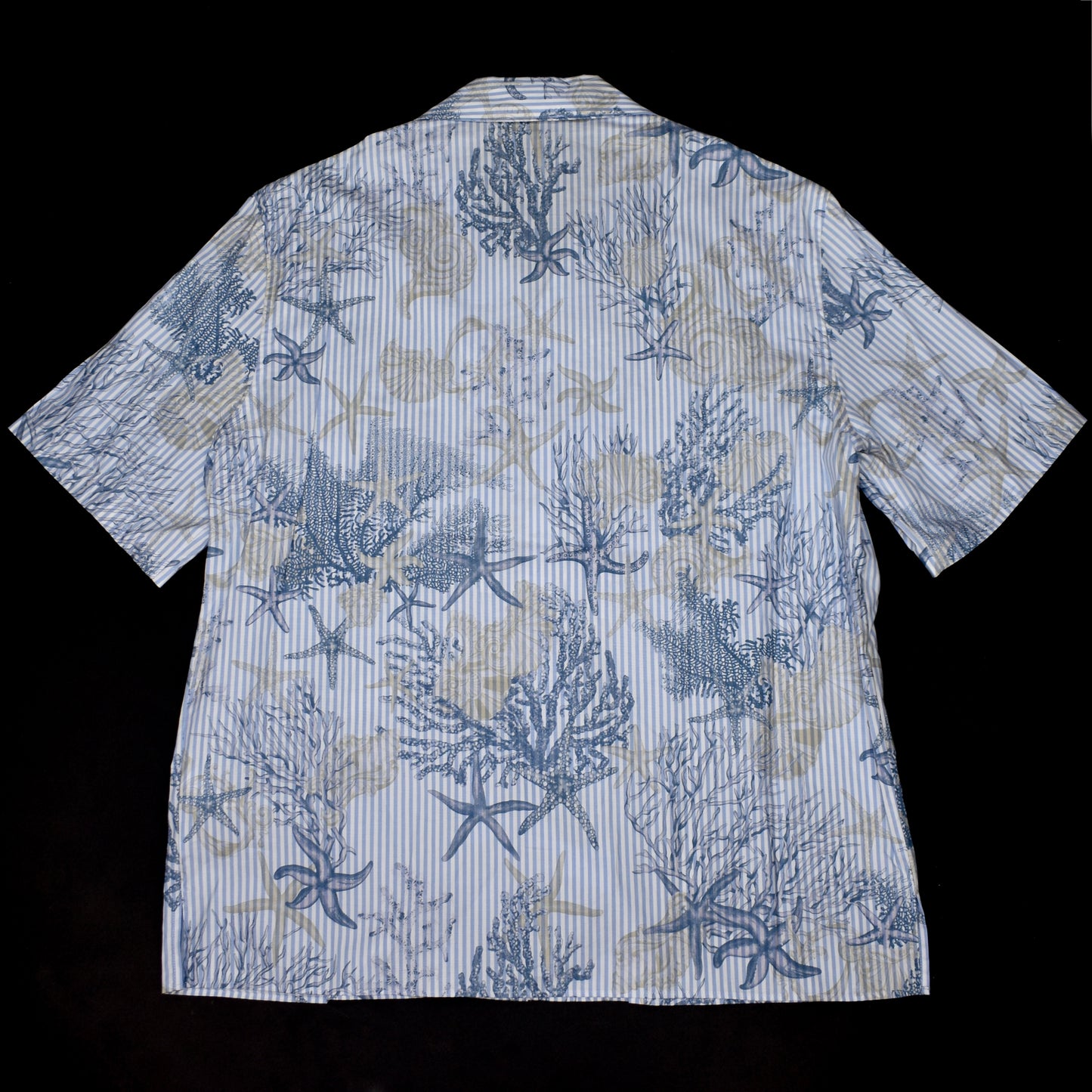Versace - Striped Poplin Sea Print Shirt
