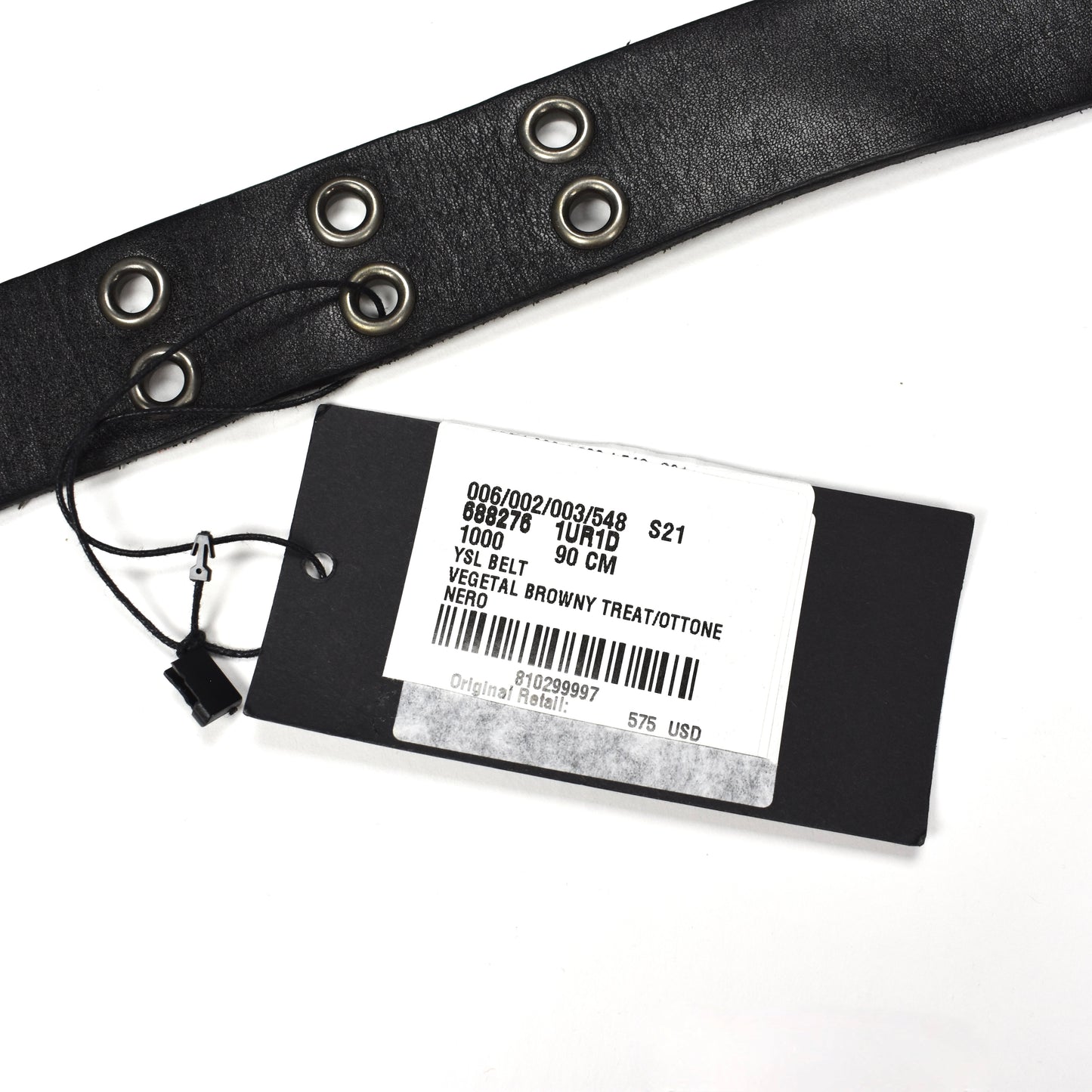 Saint Laurent - Black Vegetable Tanned Leather Moto Belt