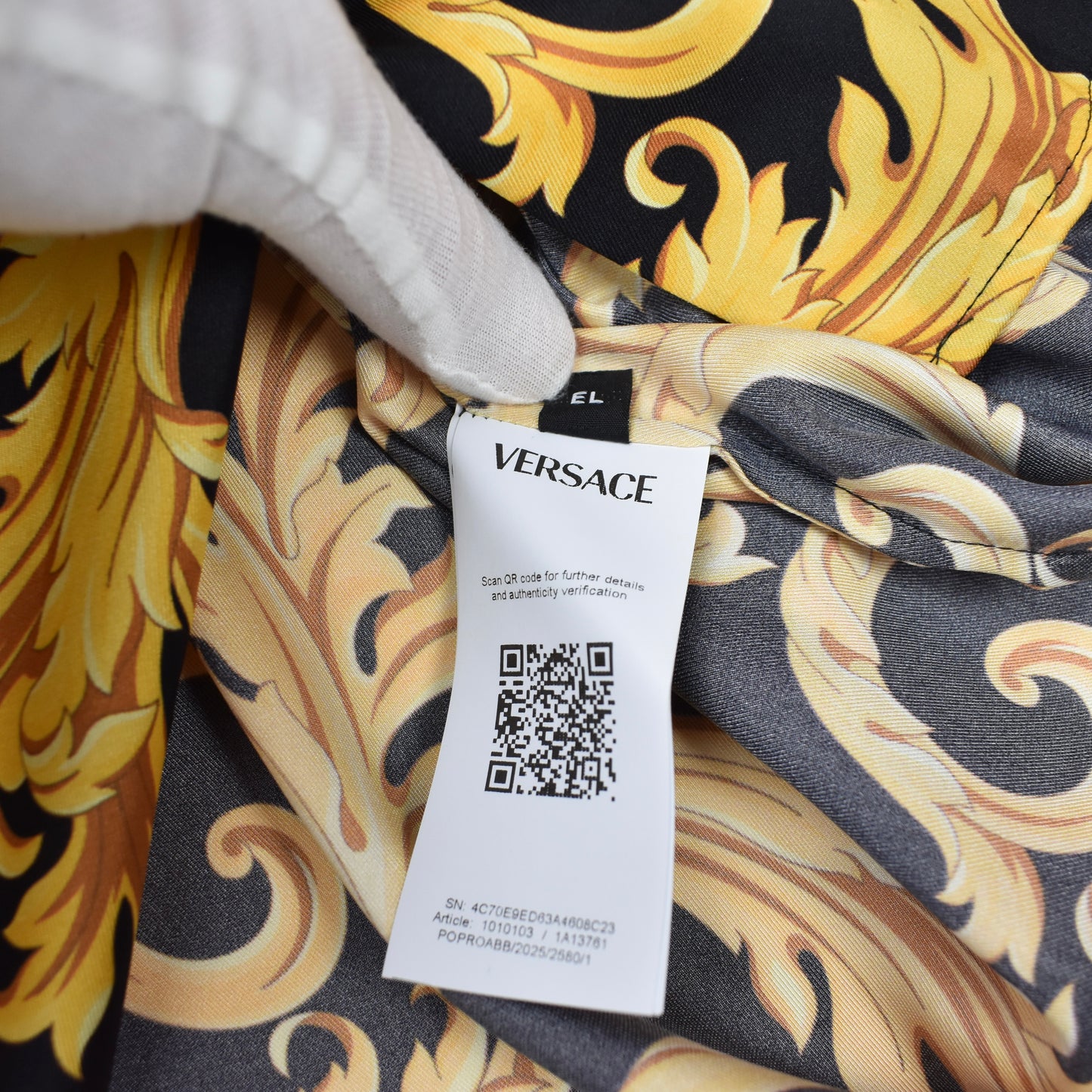 Versace - Black / Gold Baroque Leaf Twill Shirt