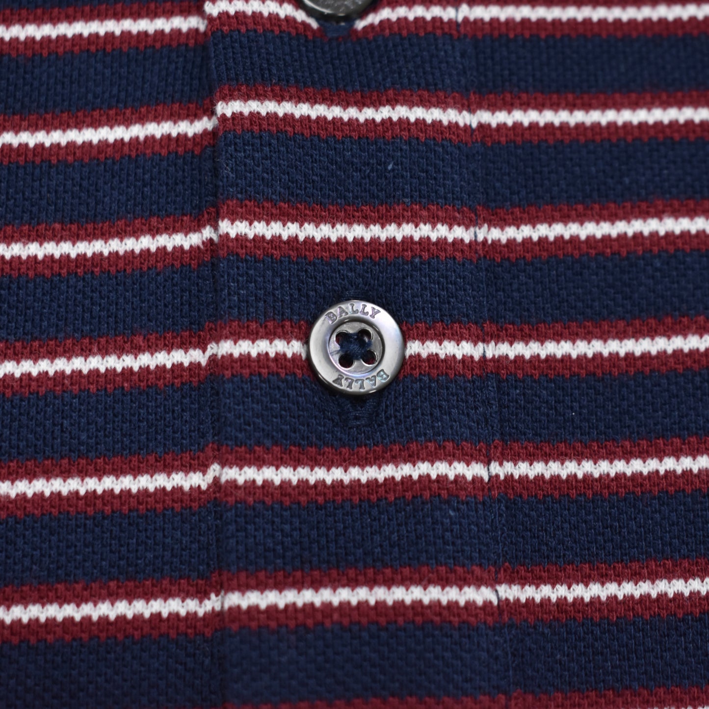 Bally - Navy Logo Stripe Polo Shirt