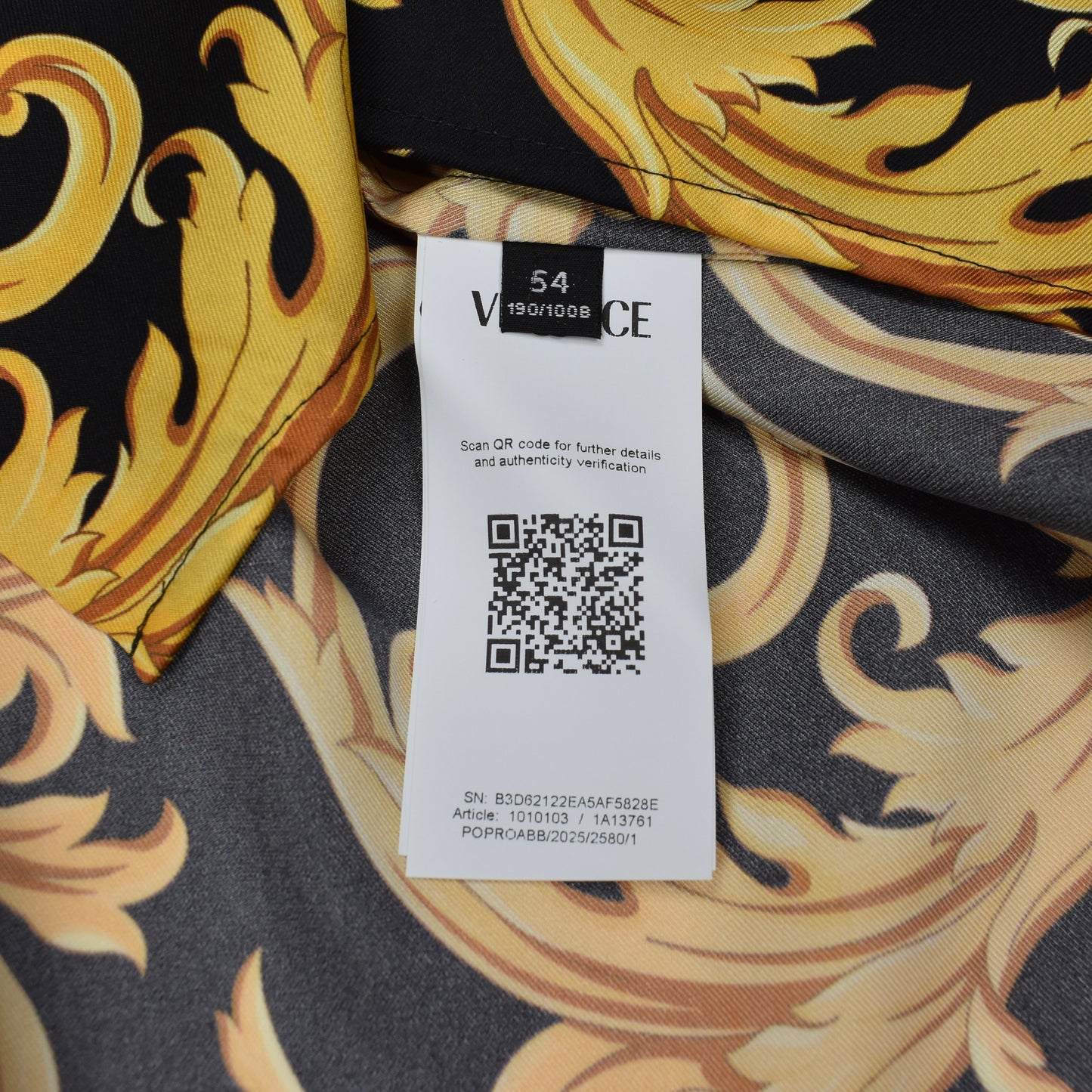 Versace - Black / Gold Baroque Leaf Twill Shirt