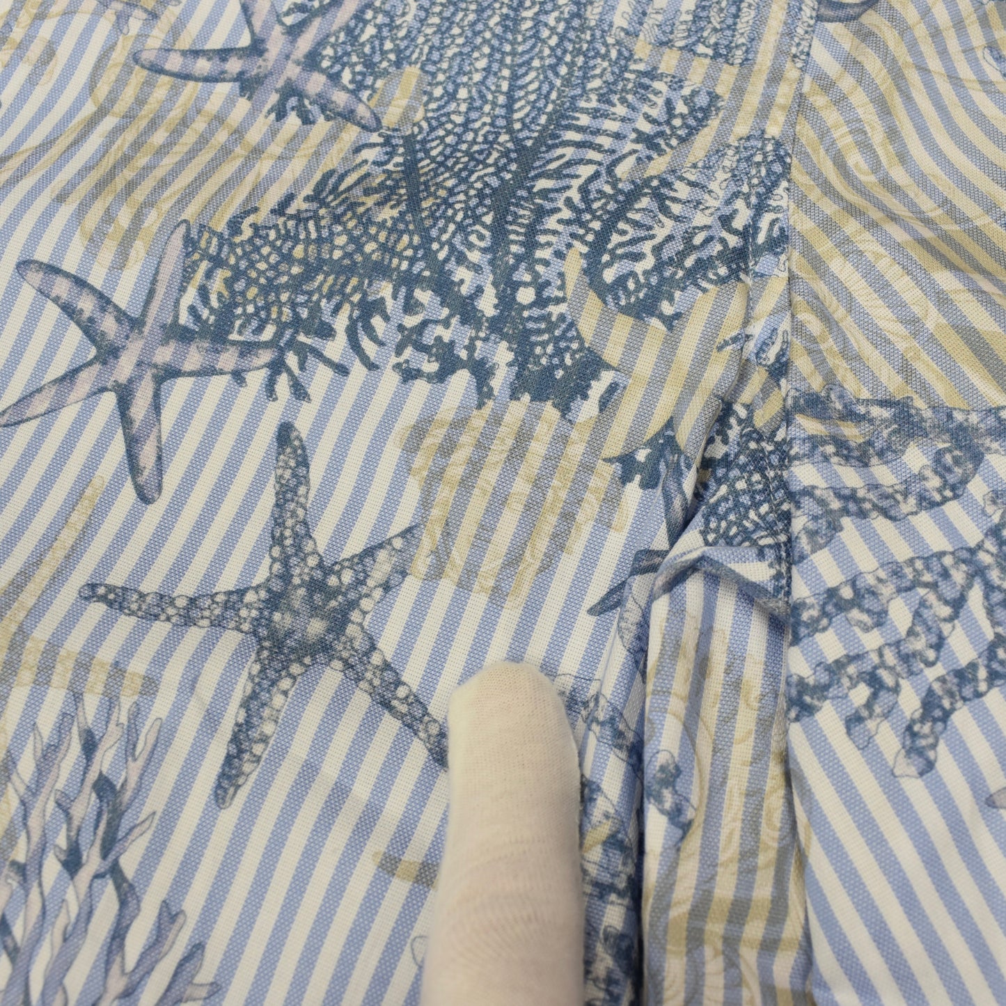 Versace - Striped Poplin Sea Print Shirt