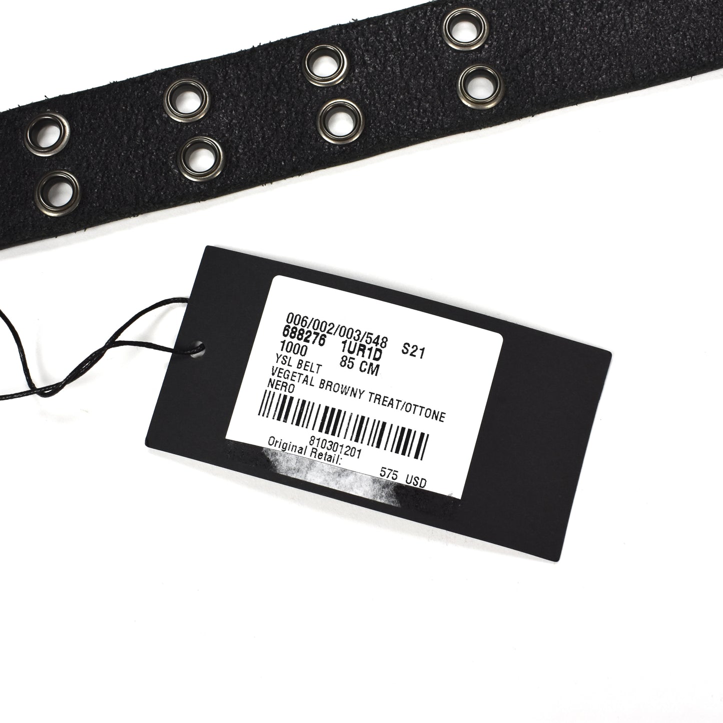 Saint Laurent - Black Vegetable Tanned Leather Moto Belt