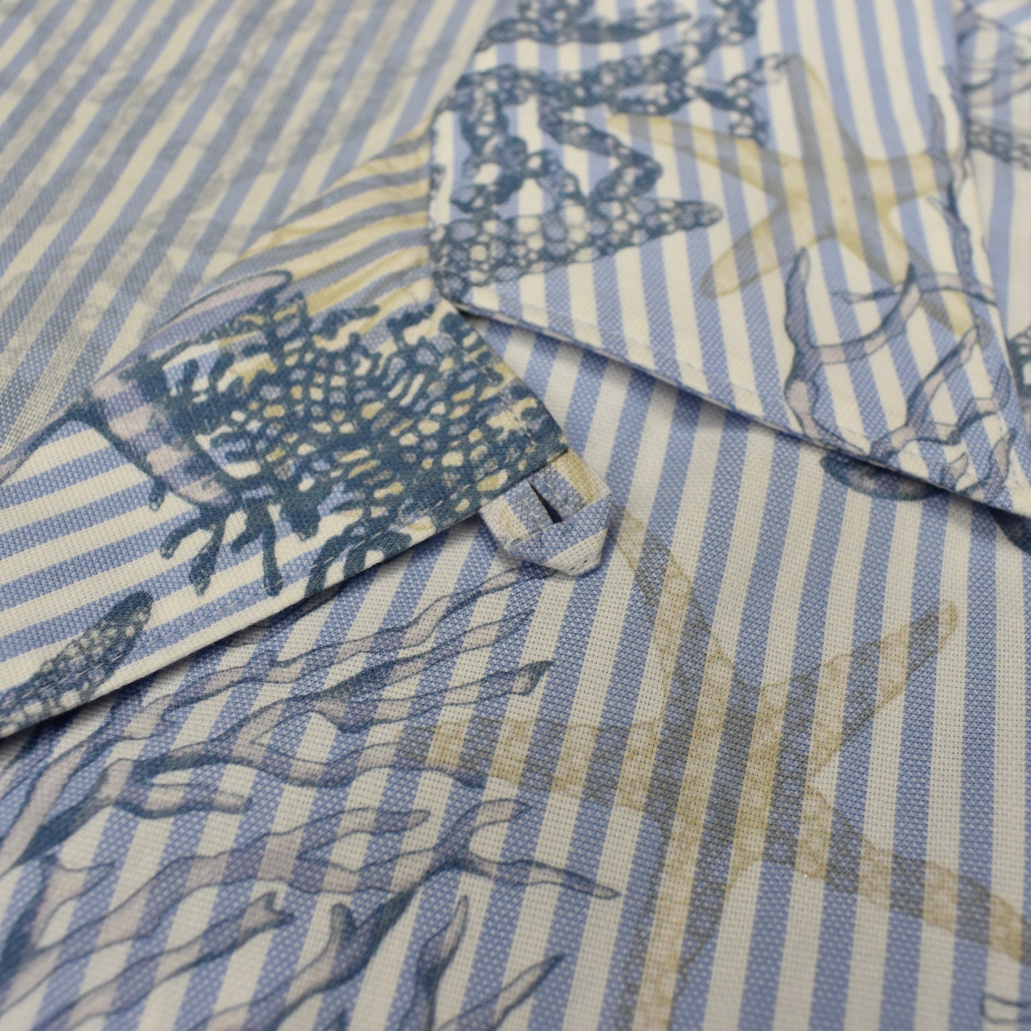 Versace - Striped Poplin Sea Print Shirt