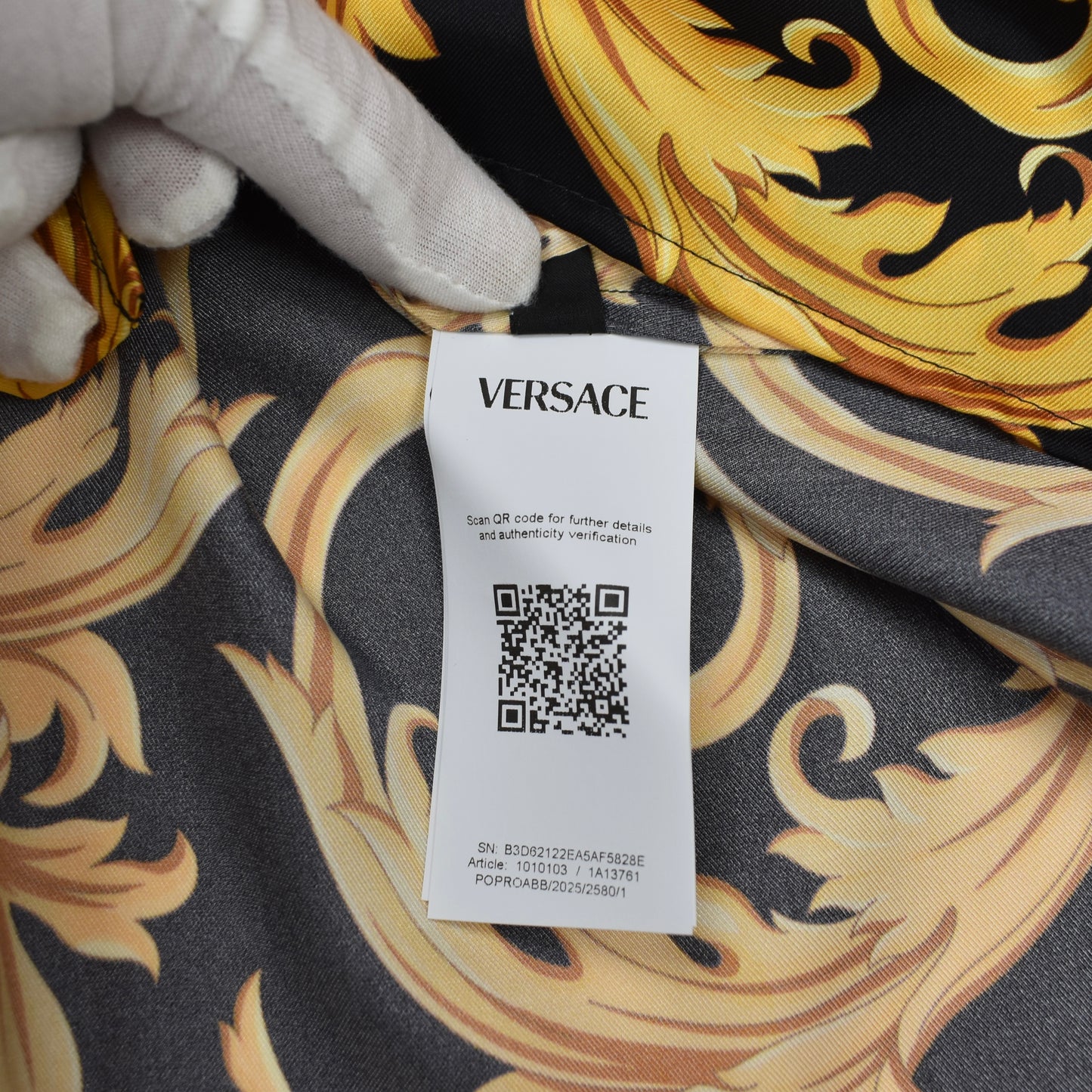 Versace - Black / Gold Baroque Leaf Twill Shirt