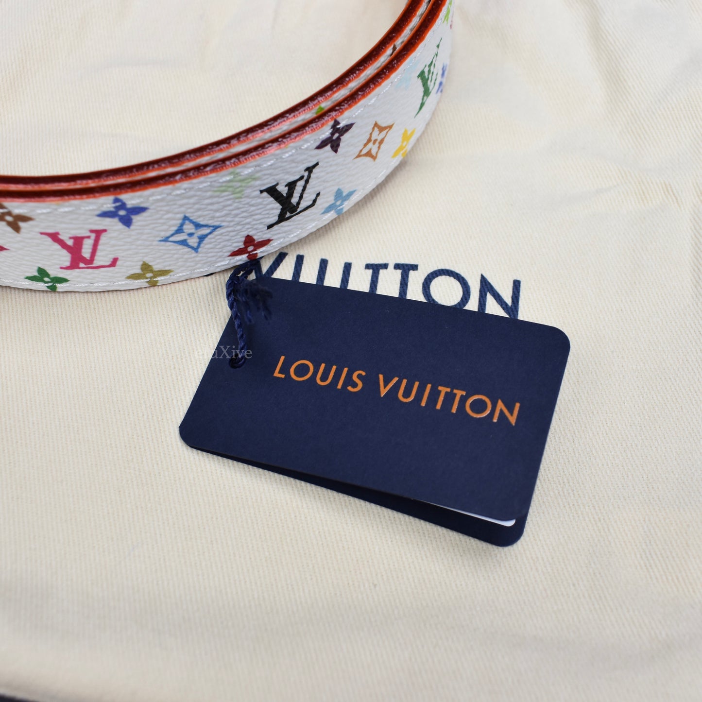 Louis Vuitton x Murakami - Multicolor Logo D-Ring 30mm Belt (White)