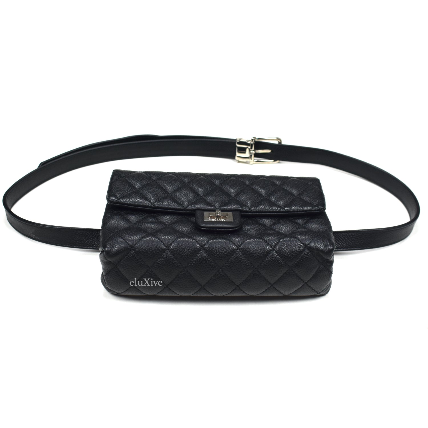 Chanel - Black Quilted Leather 2.55 Reissue Uniform Belt Bag – eluXive