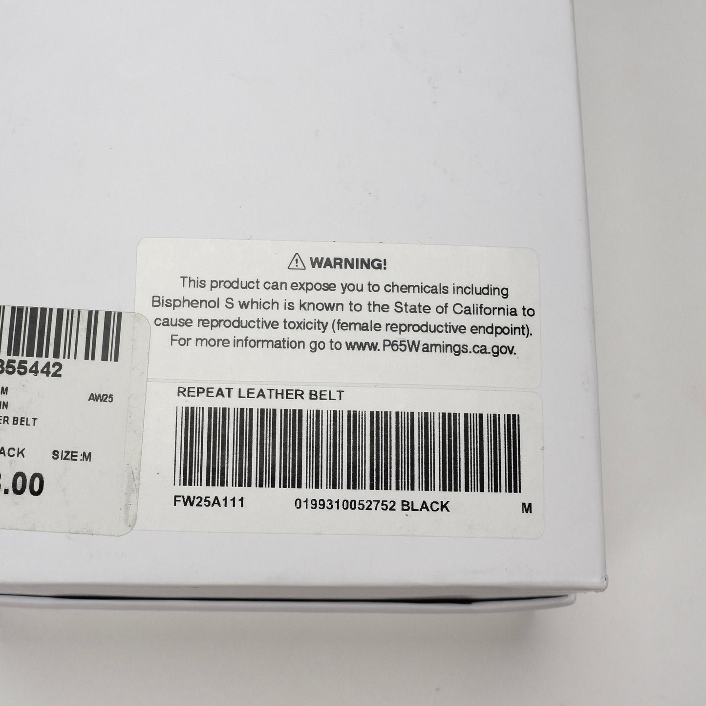 Supreme - Black Leather Repeat Logo Belt (FW25)