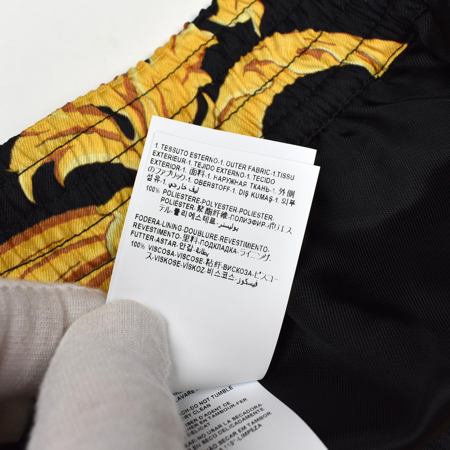 Versace - Black / Gold Baroque Leaf Twill Shorts