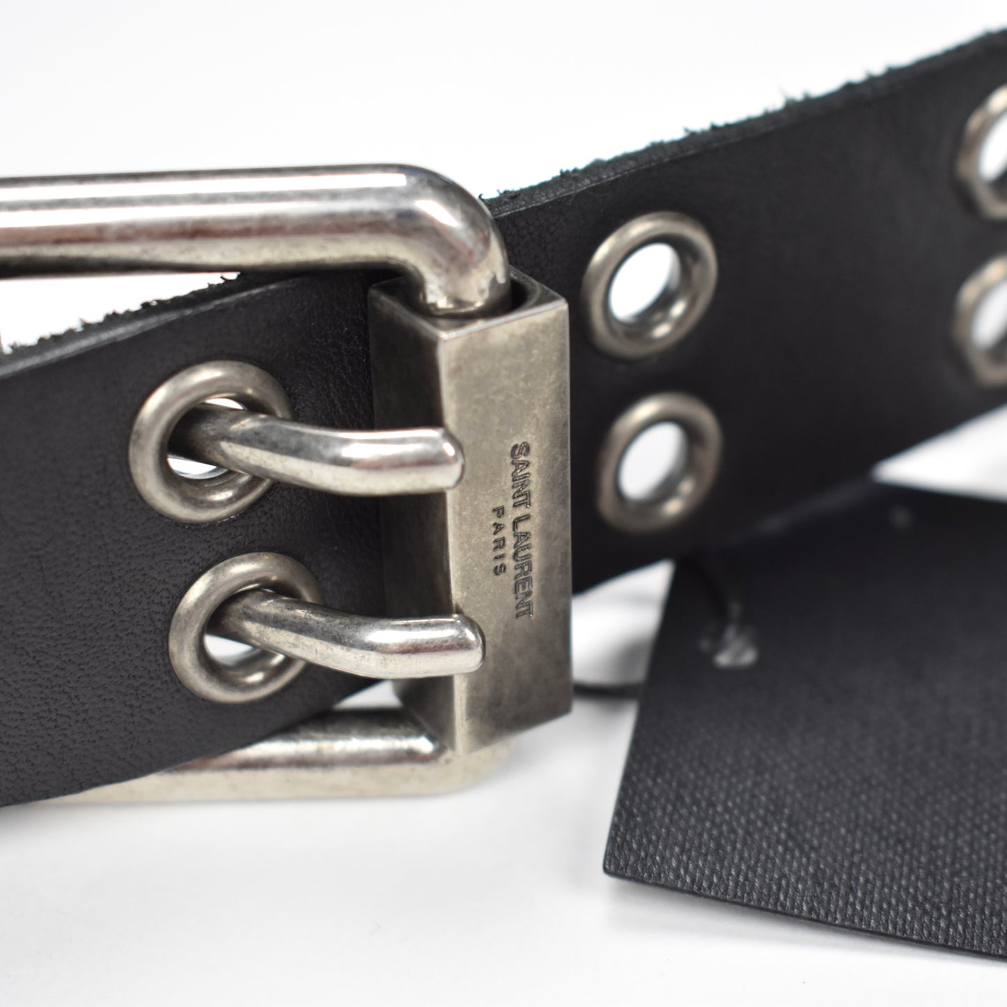 Saint Laurent - Black Vegetable Tanned Leather Moto Belt