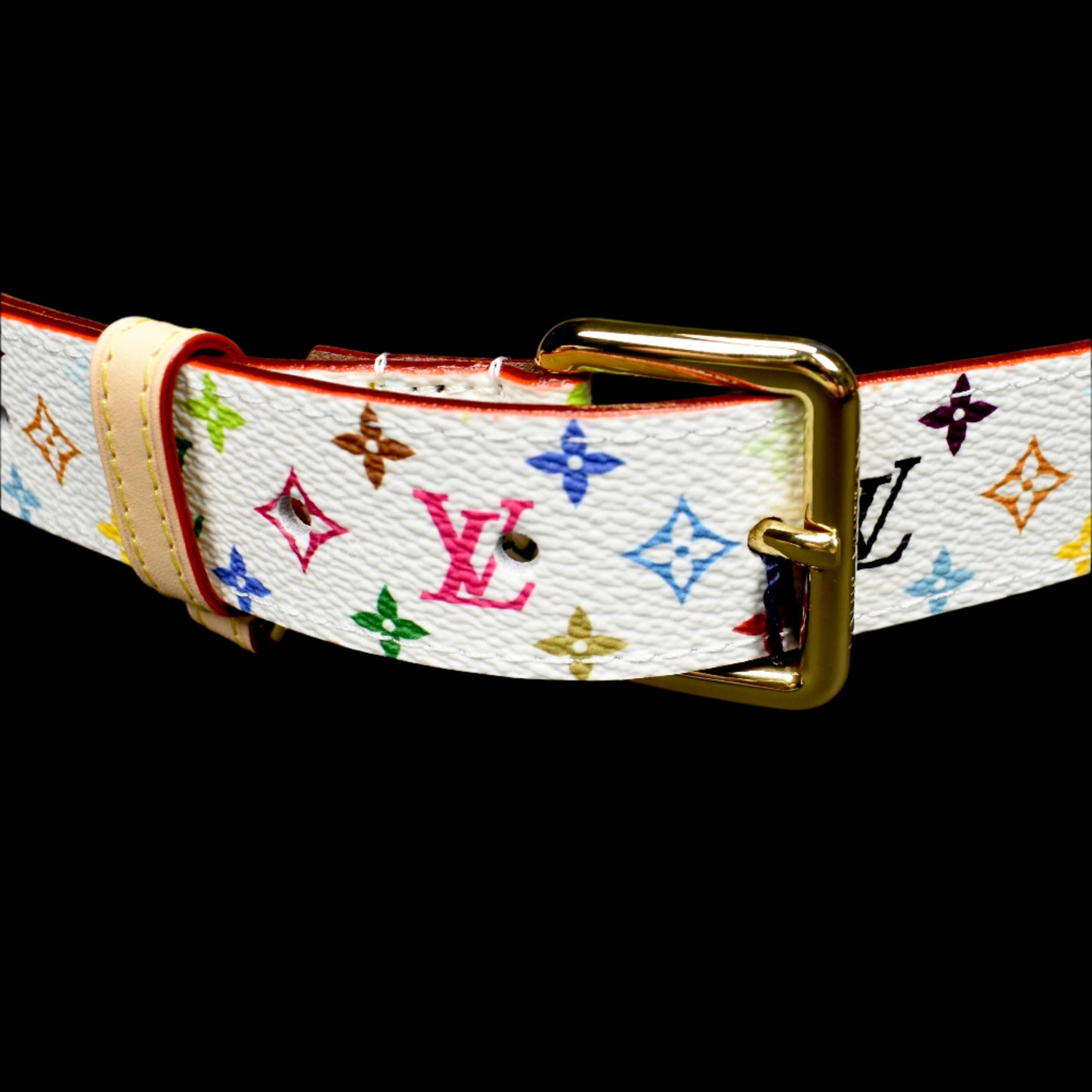 Louis Vuitton x Murakami - Multicolor Logo D-Ring 30mm Belt (White)