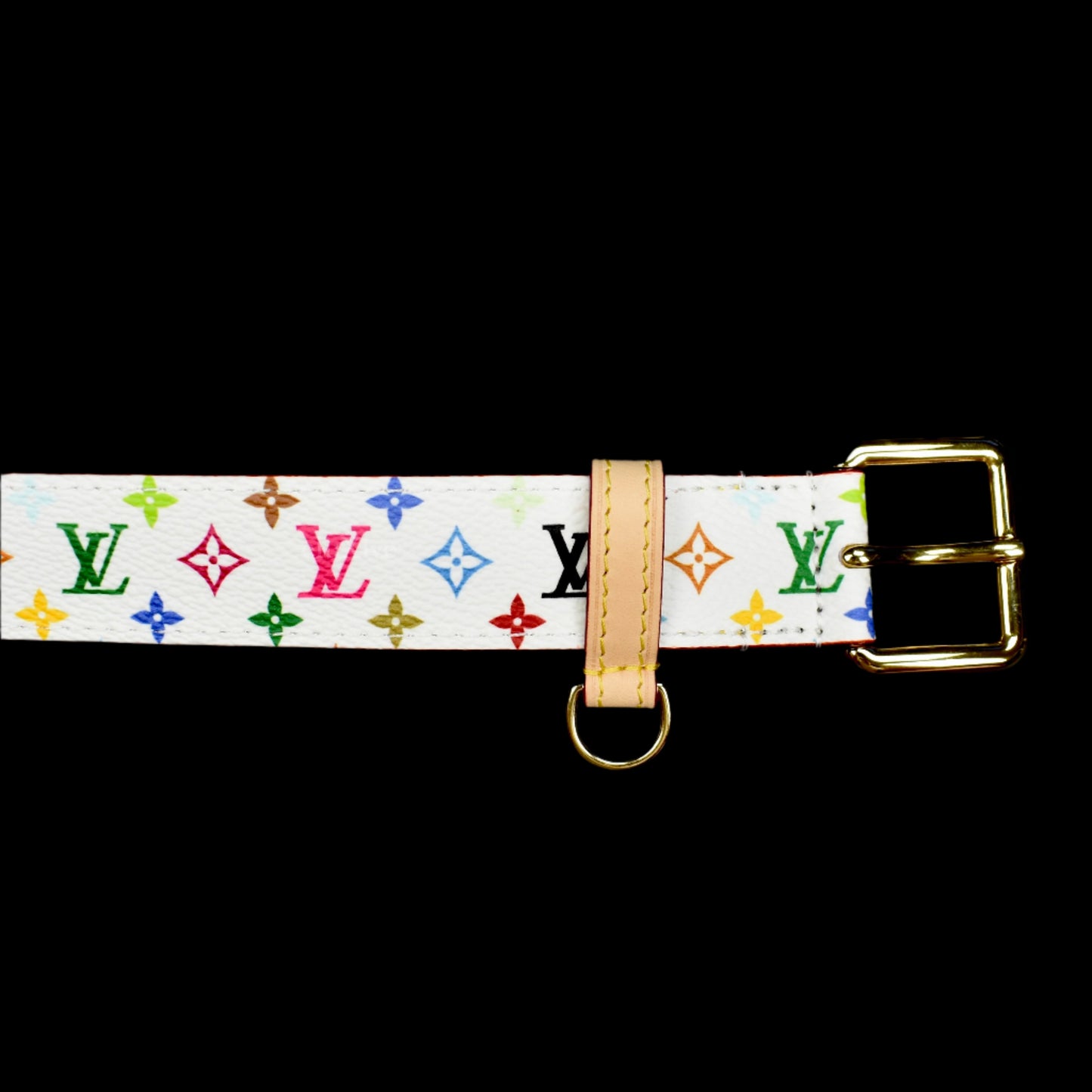 Louis Vuitton x Murakami - Multicolor Logo D-Ring 30mm Belt (White)