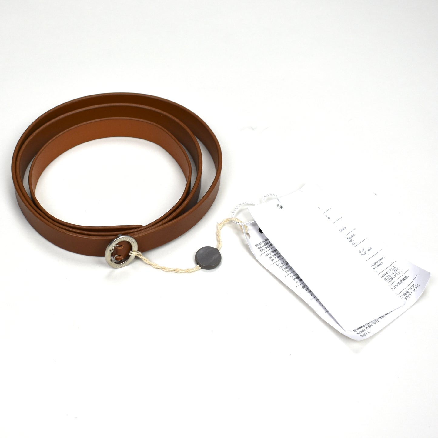 Maison Margiela - Thin Brown Leather Oval Buckle Belt