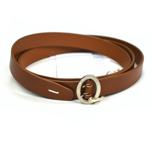 Maison Margiela - Thin Brown Leather Oval Buckle Belt