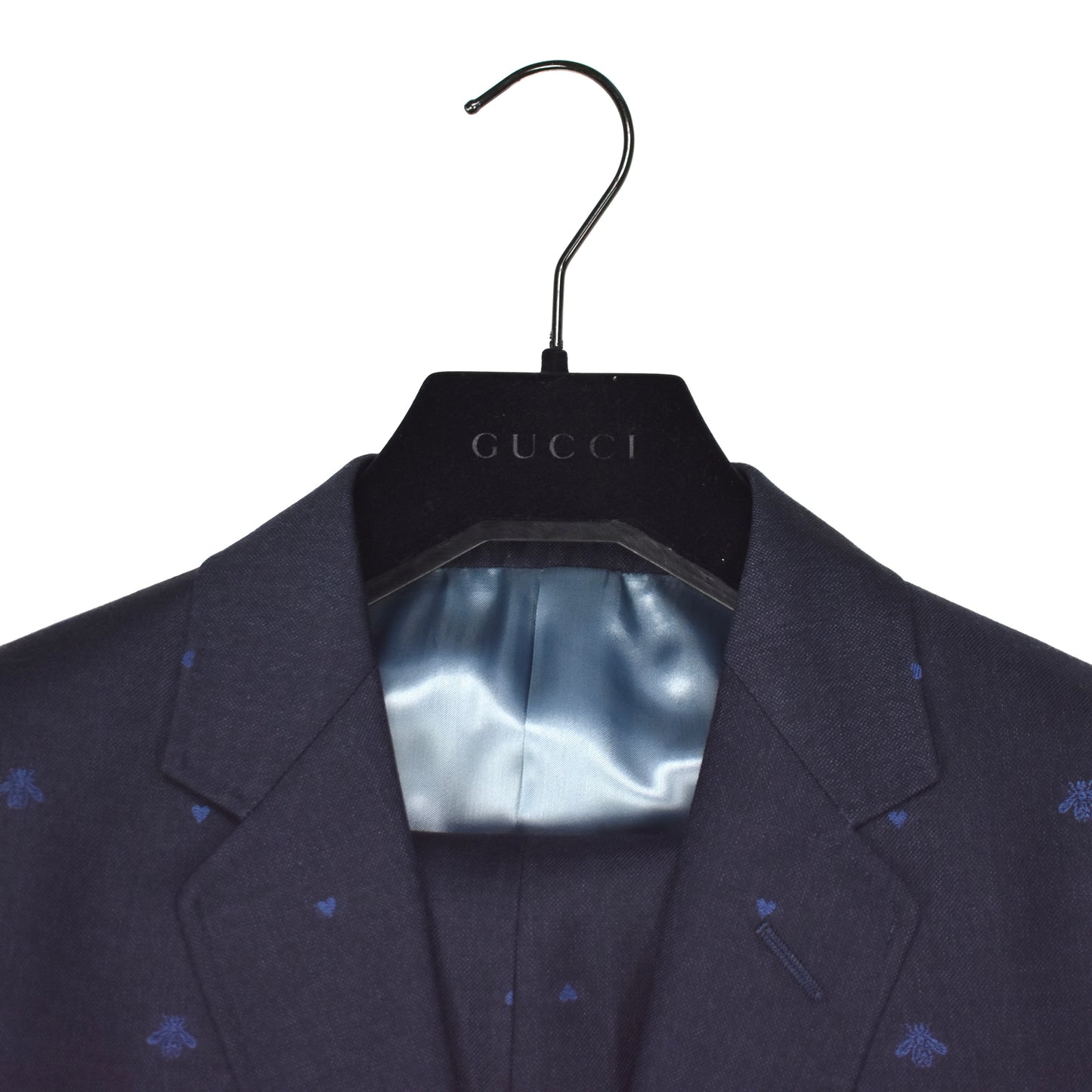 Gucci - Navy Wool Allover Bee Jacquard Monaco Suit
