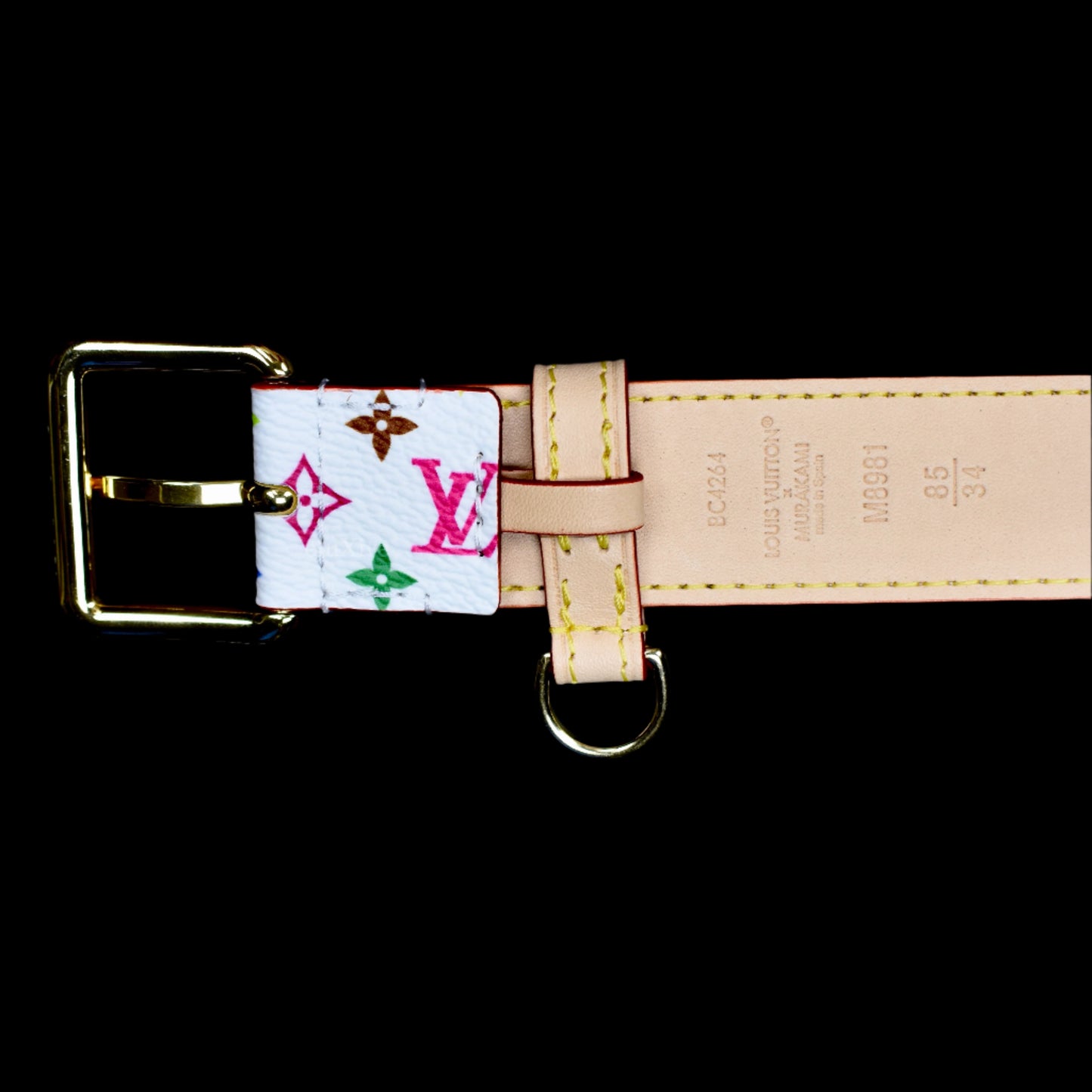 Louis Vuitton x Murakami - Multicolor Logo D-Ring 30mm Belt (White)