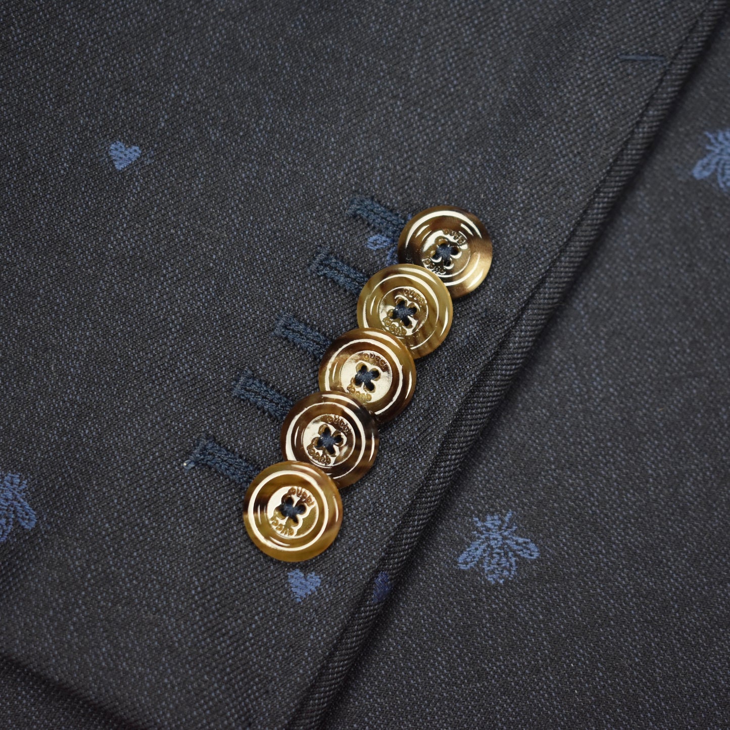 Gucci - Navy Wool Allover Bee Jacquard Monaco Suit