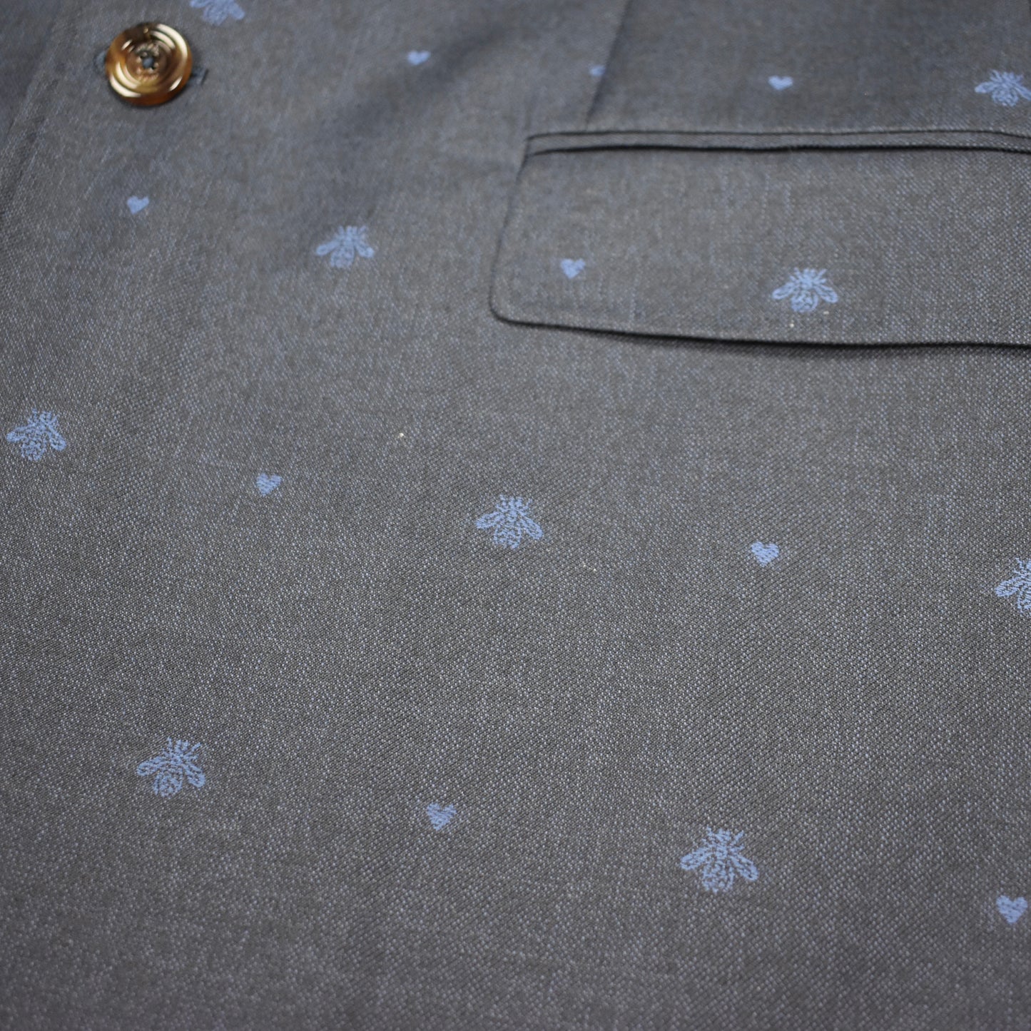 Gucci - Navy Wool Allover Bee Jacquard Monaco Suit