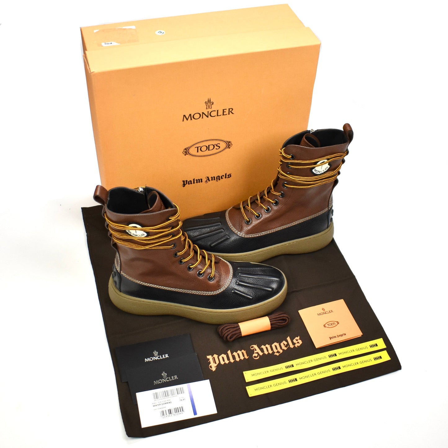 Moncler x Tod's x Palm Angels - Leather Winter Gommino Duck Boots
