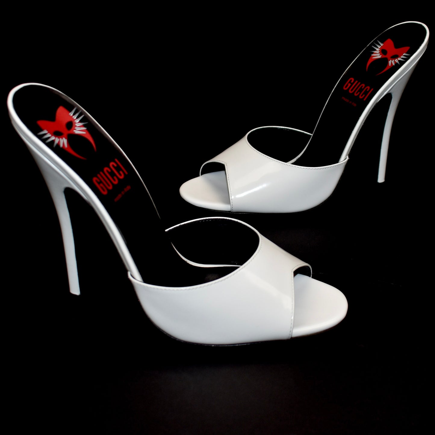 Gucci - White Polished Leather Heels