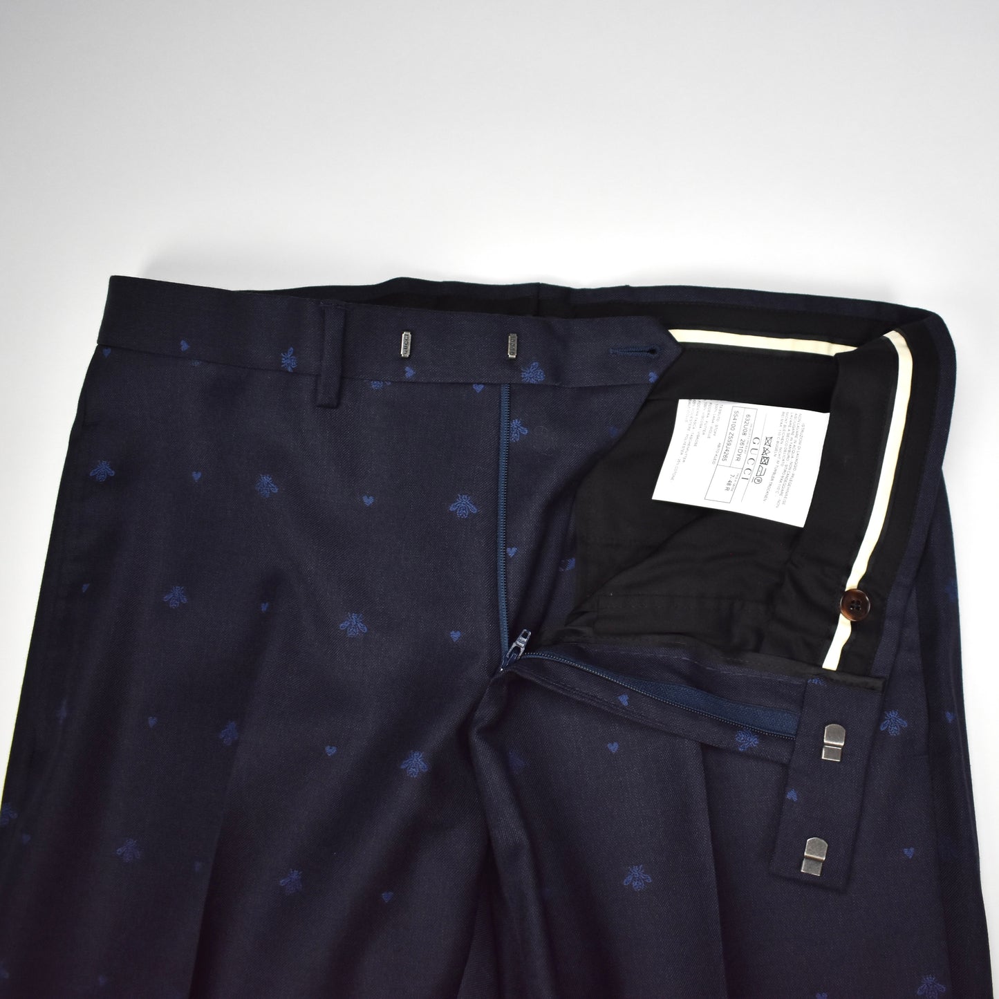 Gucci - Navy Wool Allover Bee Jacquard Monaco Suit