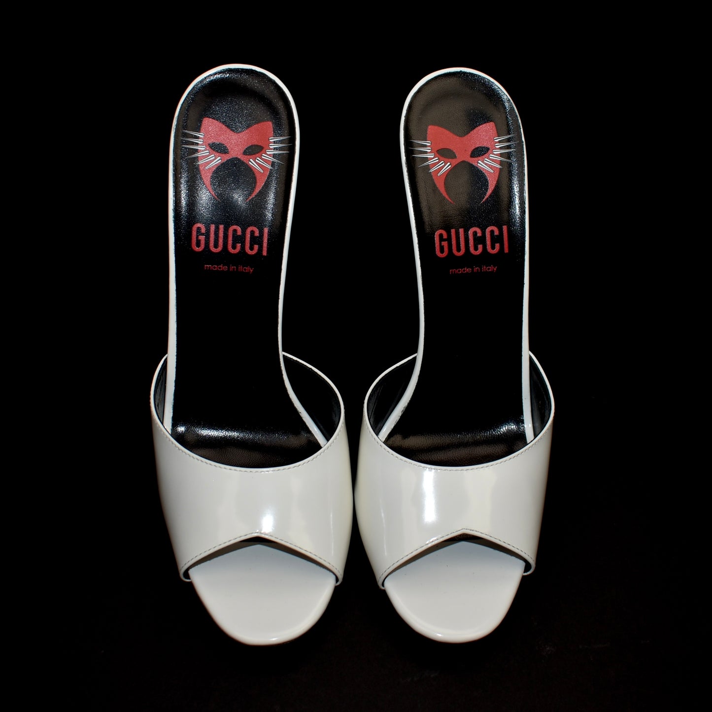 Gucci - White Polished Leather Heels