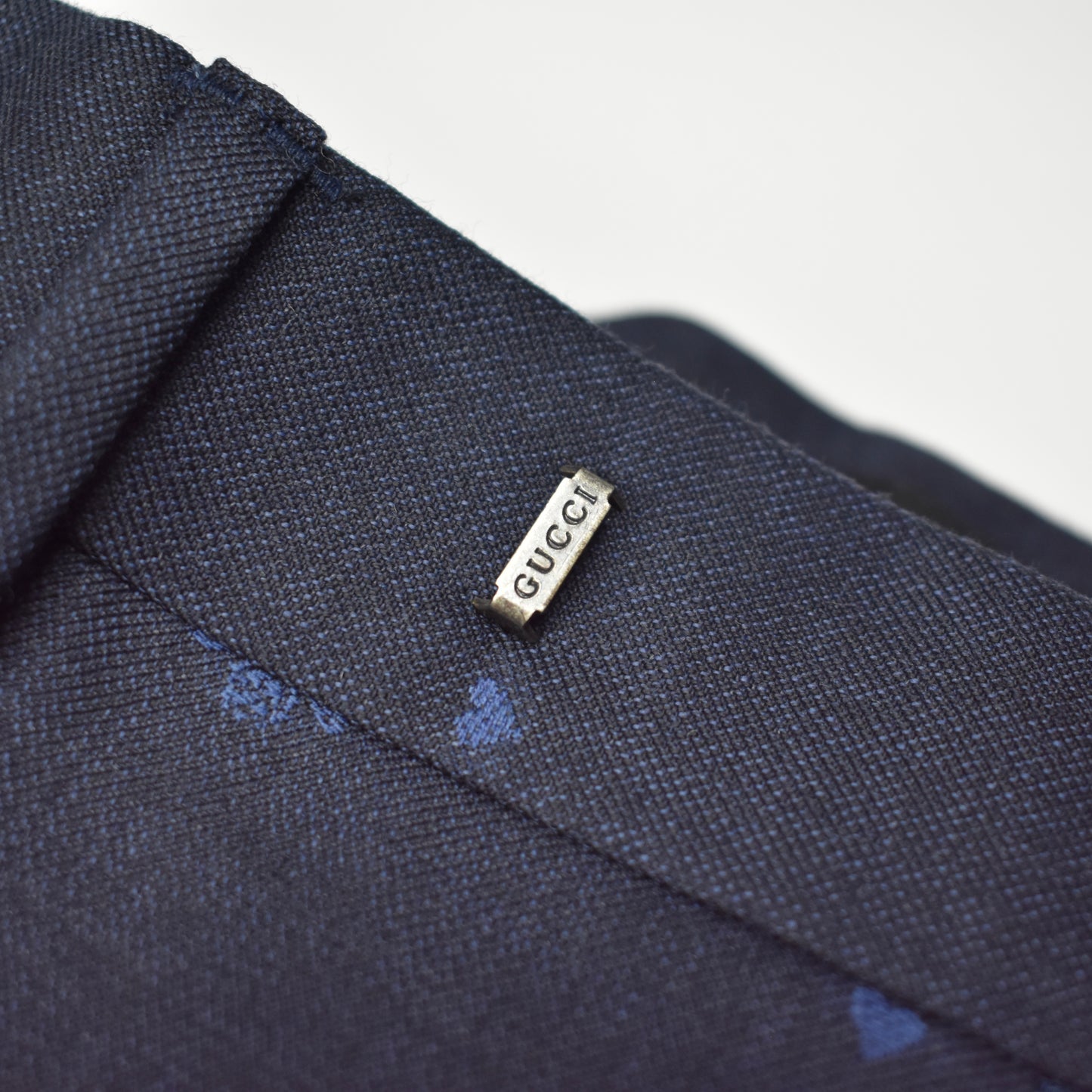 Gucci - Navy Wool Allover Bee Jacquard Monaco Suit