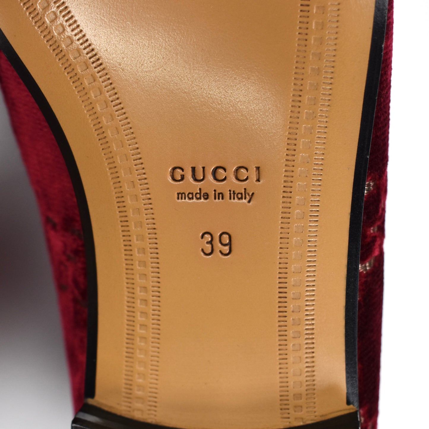 Gucci - Red Velvet GG Monogram Horsebit Loafers