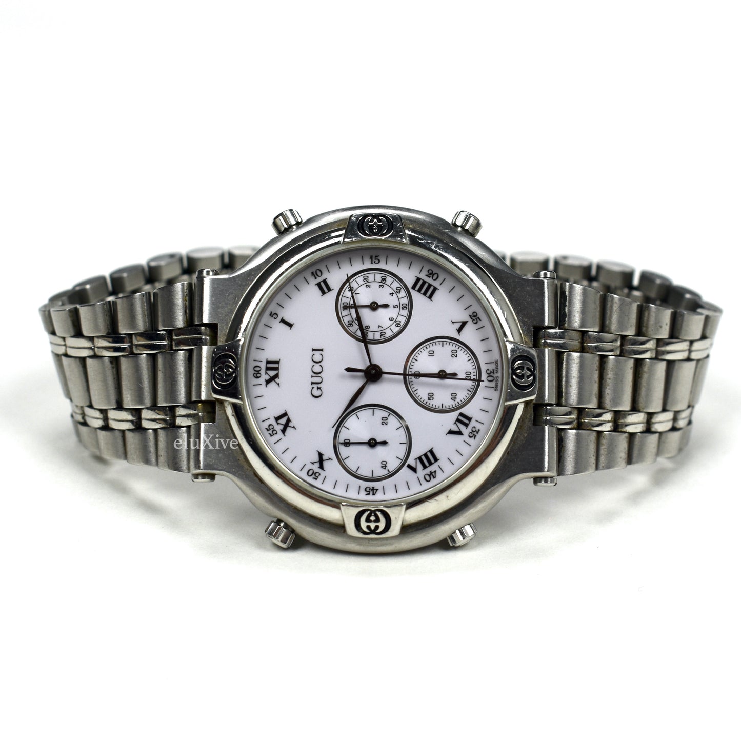 Gucci - 9300M Steel White Dial Chronograph Watch