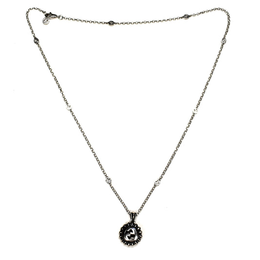 Gucci - .925 Silver Interlocking G Pendant Chain Necklace