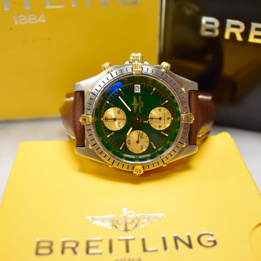 Breitling - Chronomat Steel/18K Green Dial Watch (B13047/81950)