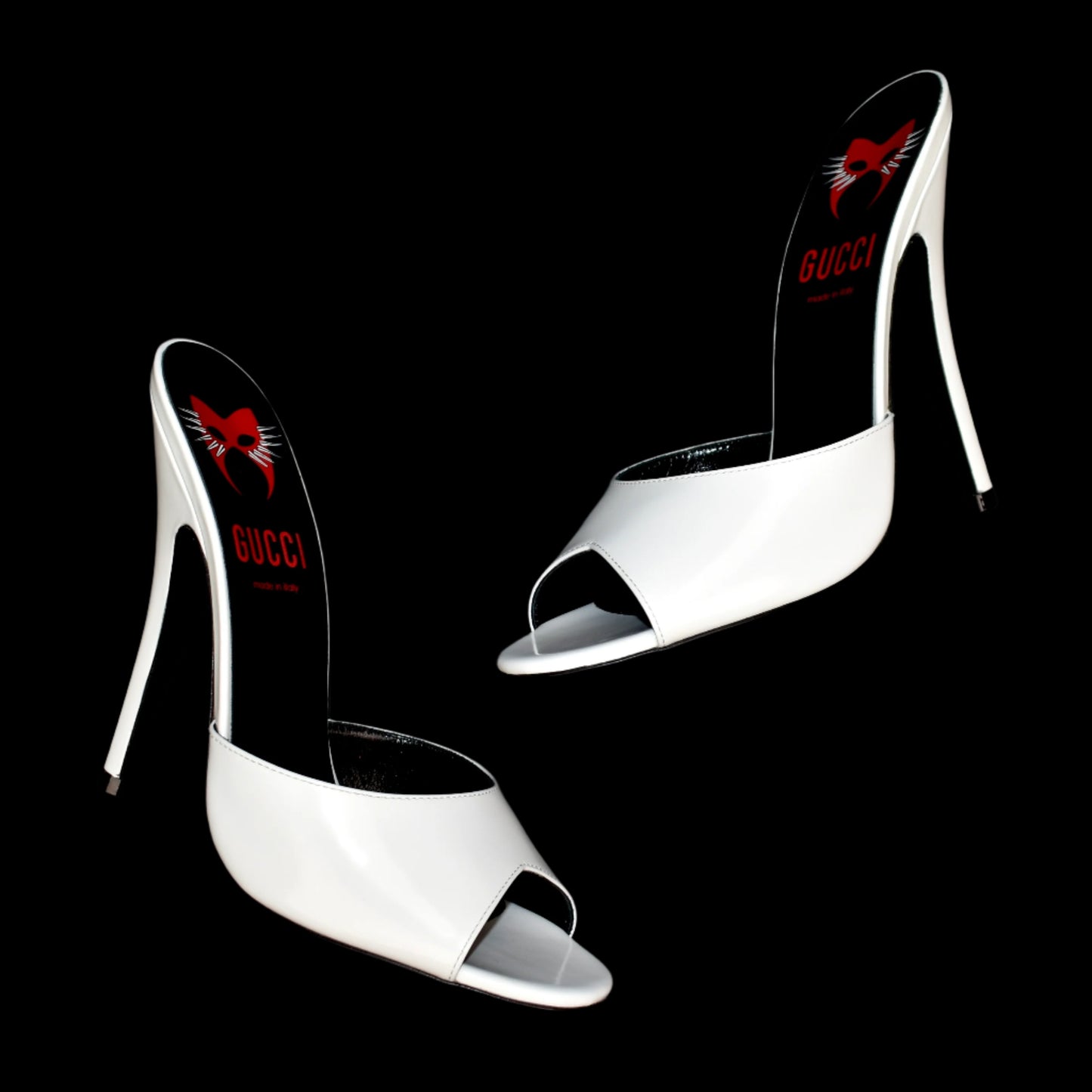 Gucci - White Polished Leather Heels