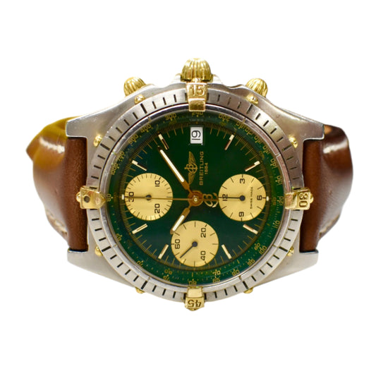 Breitling - Chronomat Steel/18K Green Dial Watch (B13047/81950)