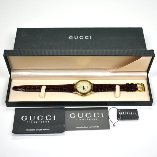 Gucci - 3000M Gold Cream Dial Watch