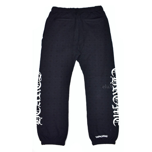 Chrome Hearts - Black Allover Plus Logo Print Sweatpants