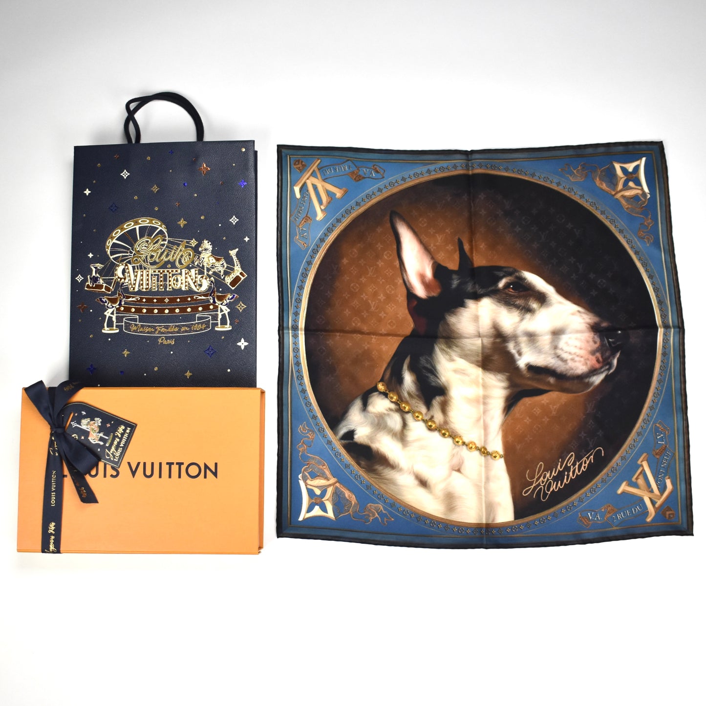 Louis Vuitton - Portrait of a Dog Silk Scarf/Bandana