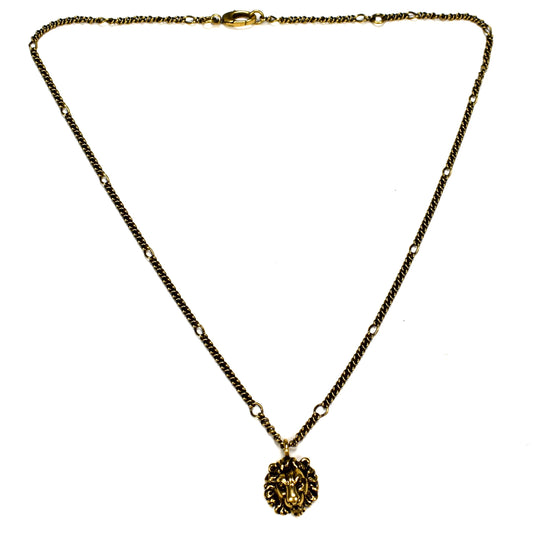 Gucci - Vintage Gold Lion Pendant Chain Necklace