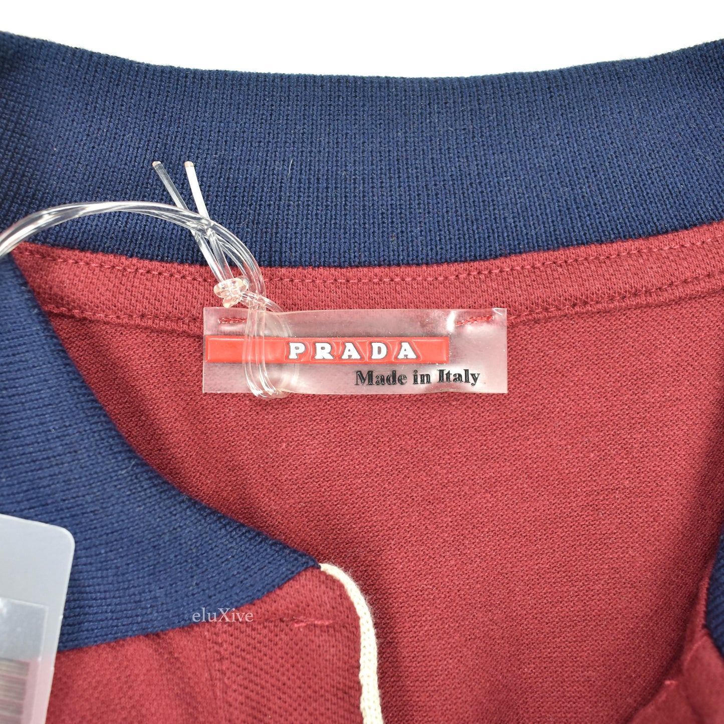 Prada - Y2K Linea Rossa Logo Polo Shirt (Dark Red)
