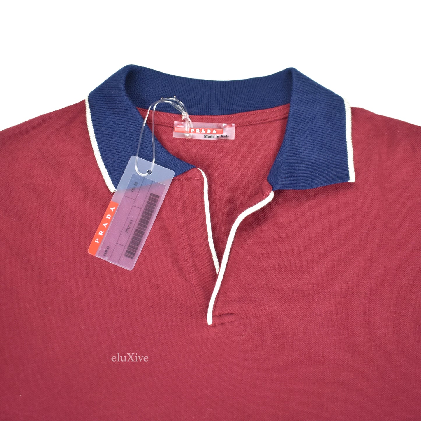 Prada - Y2K Linea Rossa Logo Polo Shirt (Dark Red)