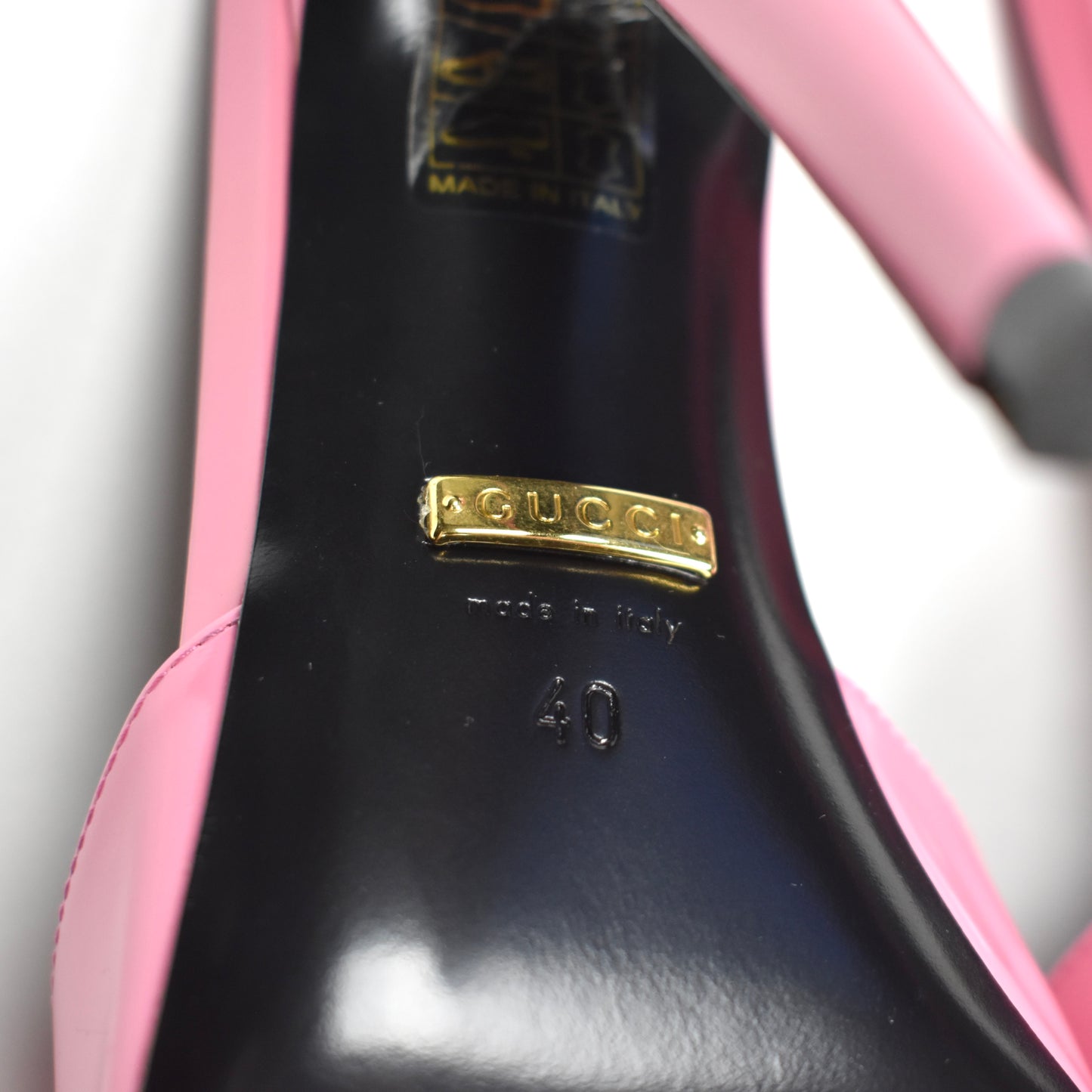 Gucci - Pink Polished Leather Heels