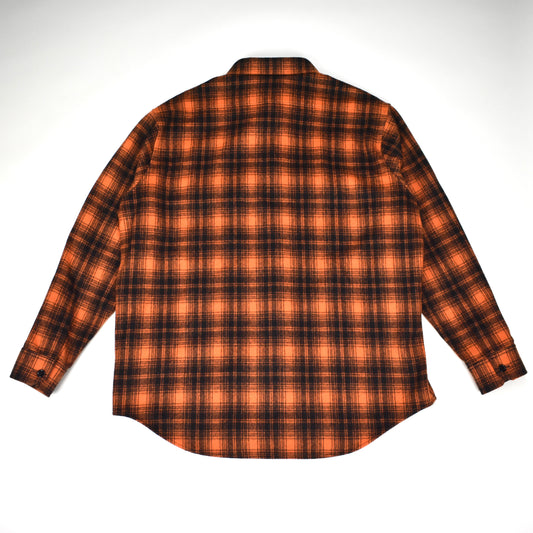 Celine - Orange/Black Heavyweight Wool Flannel Shirt