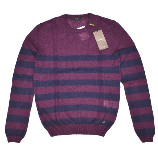 Gucci - Navy & Red Striped Mohair Sweater
