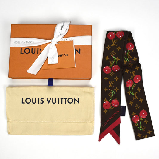 Louis Vuitton x Murakami - Monogram Cerise Silk Bandeau (Brown/Cherry)