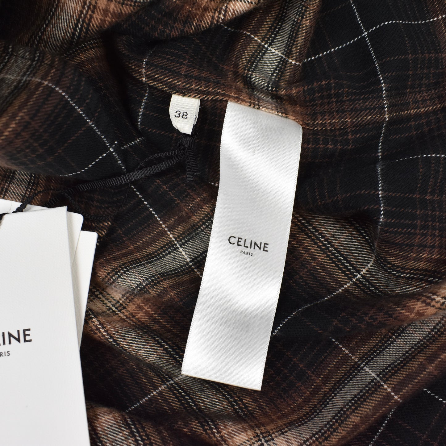 Celine - Black/Brown Oversized Cotton Flannel Shirt