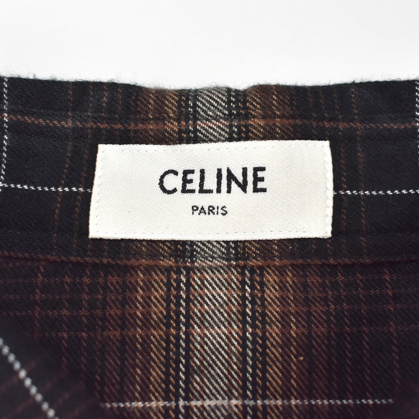 Celine - Black/Brown Oversized Cotton Flannel Shirt